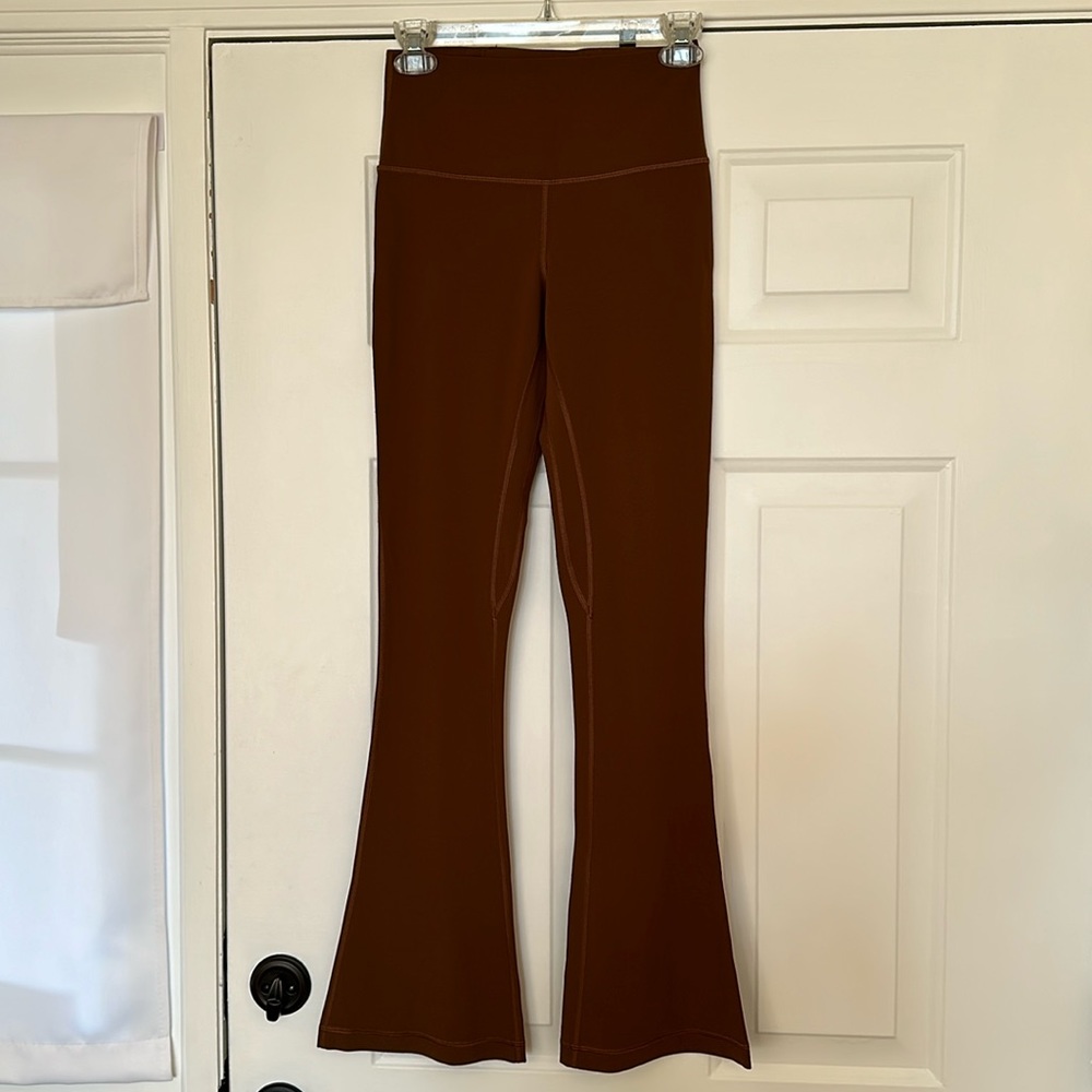 Lululemon size 6 Align High Rise  disco flare leggings Brown